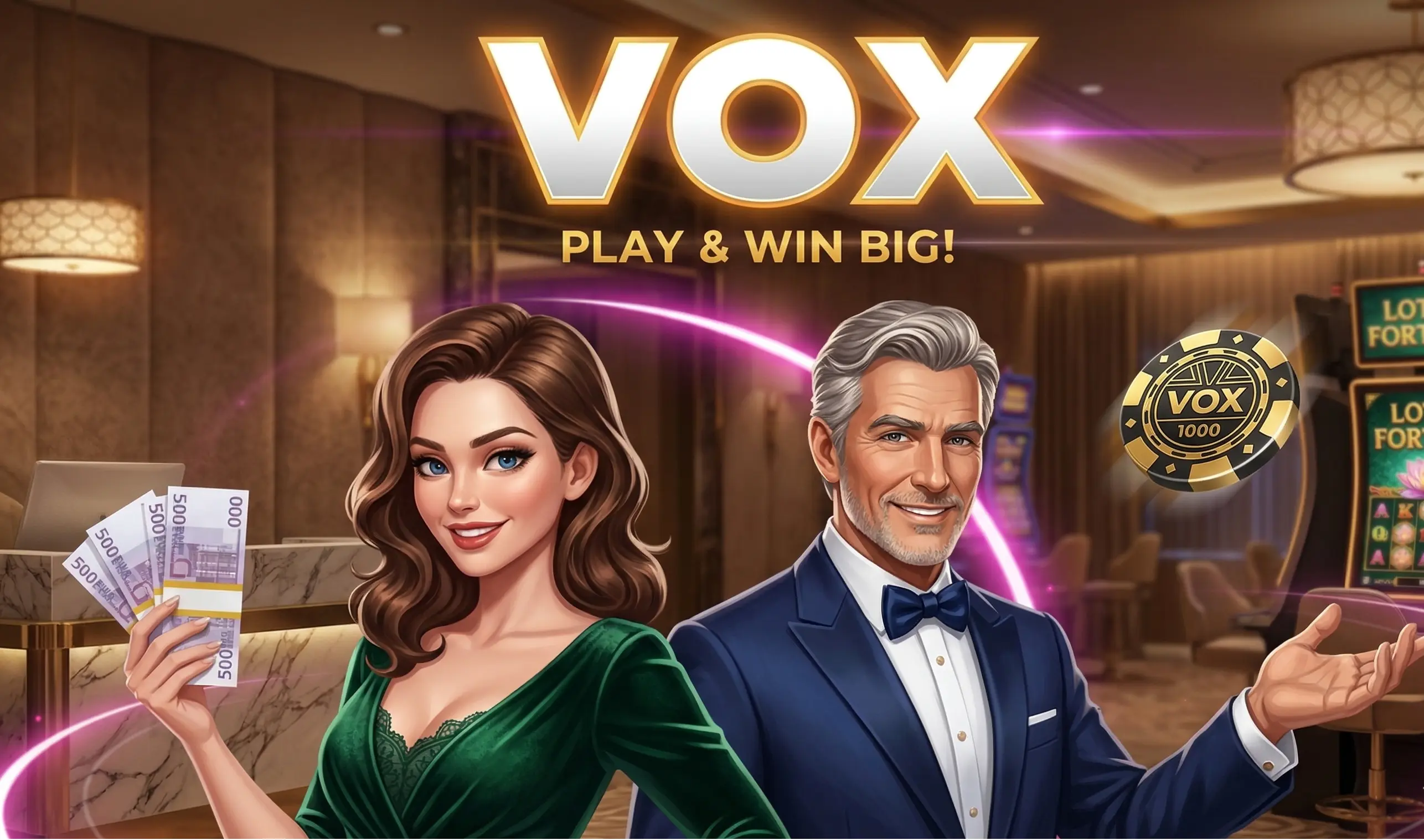 Grafika recenzji kasyna Vox Casino